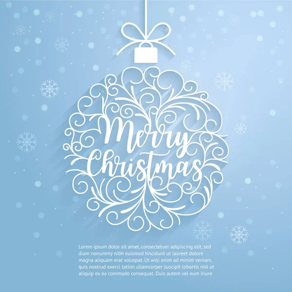 Merry Christmas paper cut art. Vector and illustration. — Stock Vector