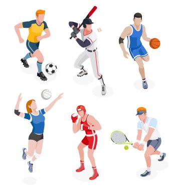 Grup spor insan. Vektör çizimler.