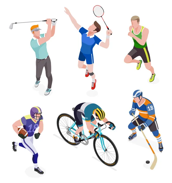 Gruppo di sportivi. Illustrazioni vettoriali . — Vettoriale Stock