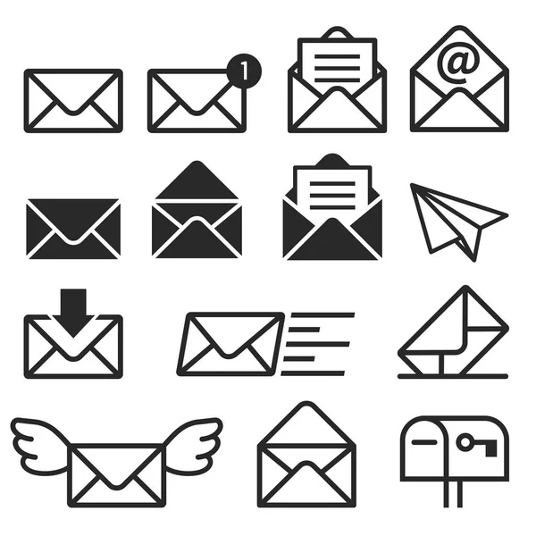 Iconos de correo electrónico. ilustraciones vectoriales . — Vector de stock