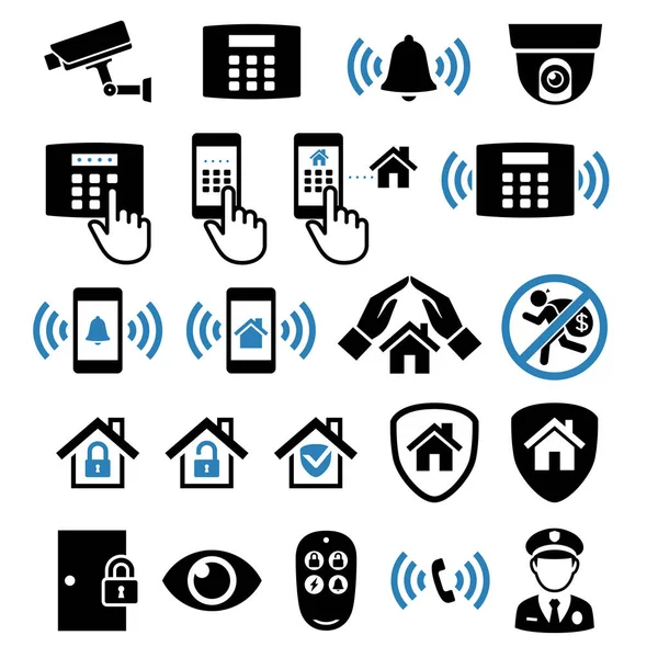 Sicherheitssystem Netzwerk-Symbole. Vektorillustrationen. — Stockvektor