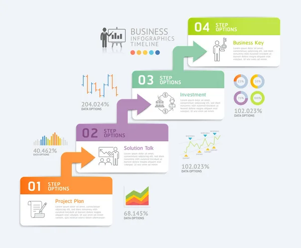 Szablon projektu biznesu infografiki. Ilustracja wektorowa. — Wektor stockowy