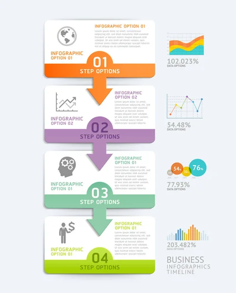 Zakelijke Infographics ontwerpsjabloon. Vectorillustratie. — Stockvector