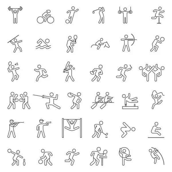 Conjunto de iconos de línea deportiva. Ilustración vectorial . — Archivo Imágenes Vectoriales