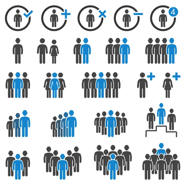 Grupo de ícones de pessoas conjunto de ilustrações vetoriais . —  Vetores de Stock