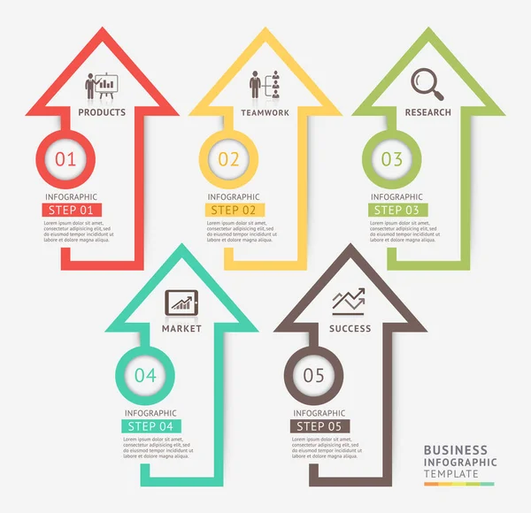 Infográficos setas modelo de design — Vetor de Stock