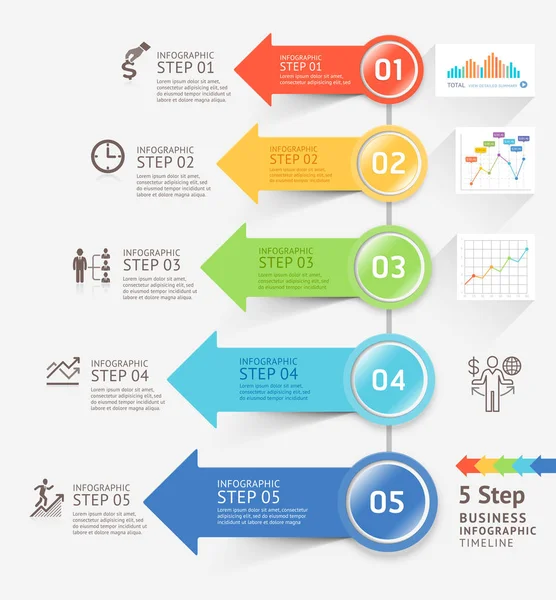 Infographics pijlen ontwerp sjabloon — Stockvector