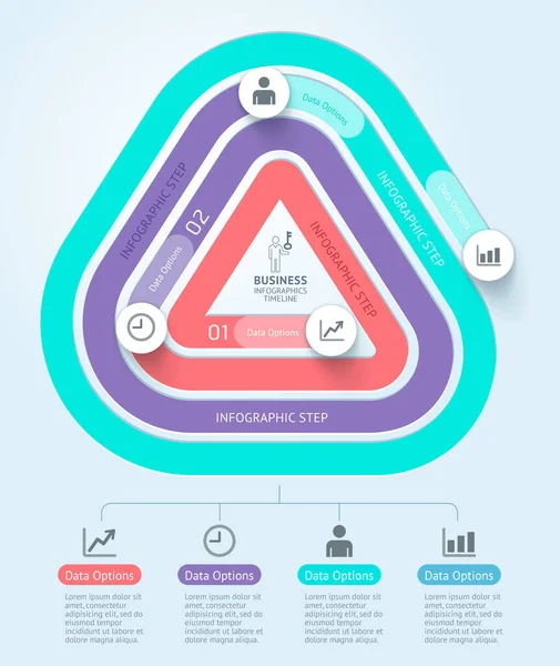 ビジネスインフォグラフィックのタイムラインテンプレートの背景 ベクターイラスト — ストックベクタ