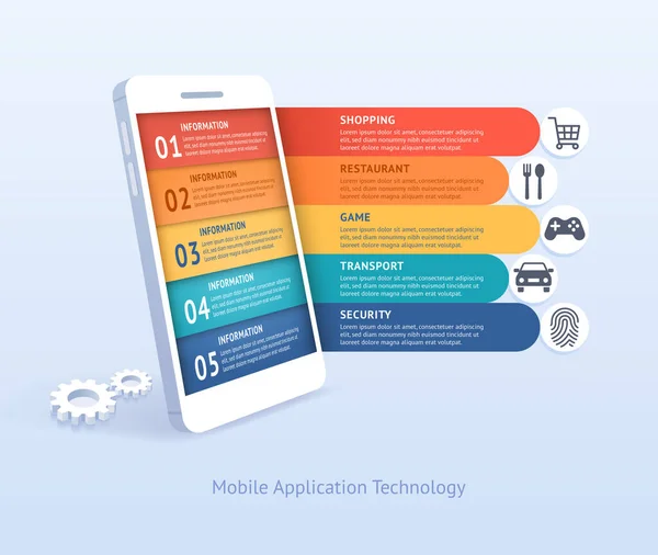 Mobiele Applicatie Technologie Vector Illustraties — Stockvector