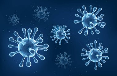 Coronavirus (2019-nCoV) Covid 19 virus polygon mesh style vector illustration background. clipart