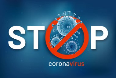 Coronavirus Covid-19 tasarım sancak taşıyıcı çizimlerini durdur.