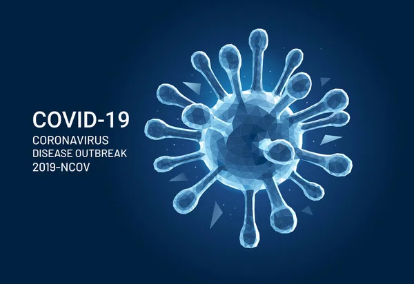 Coronavirus 2019 Ncov Covid Virus Polygon Mesh Style Vector Illustration — Stock Vector