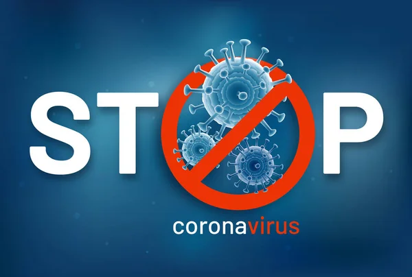 Stop Coronavirus Covid Diseño Banner Vector Ilustraciones — Archivo Imágenes Vectoriales