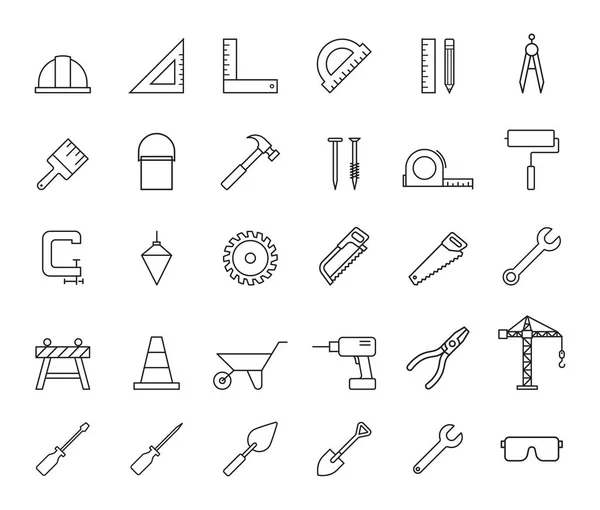 Construction Property Services Icons Vector Illustrations — Stock Vector