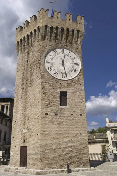 Torre Del Reloj Llamada Torrione San Benedetto Del Tronto Región —  Fotos de Stock