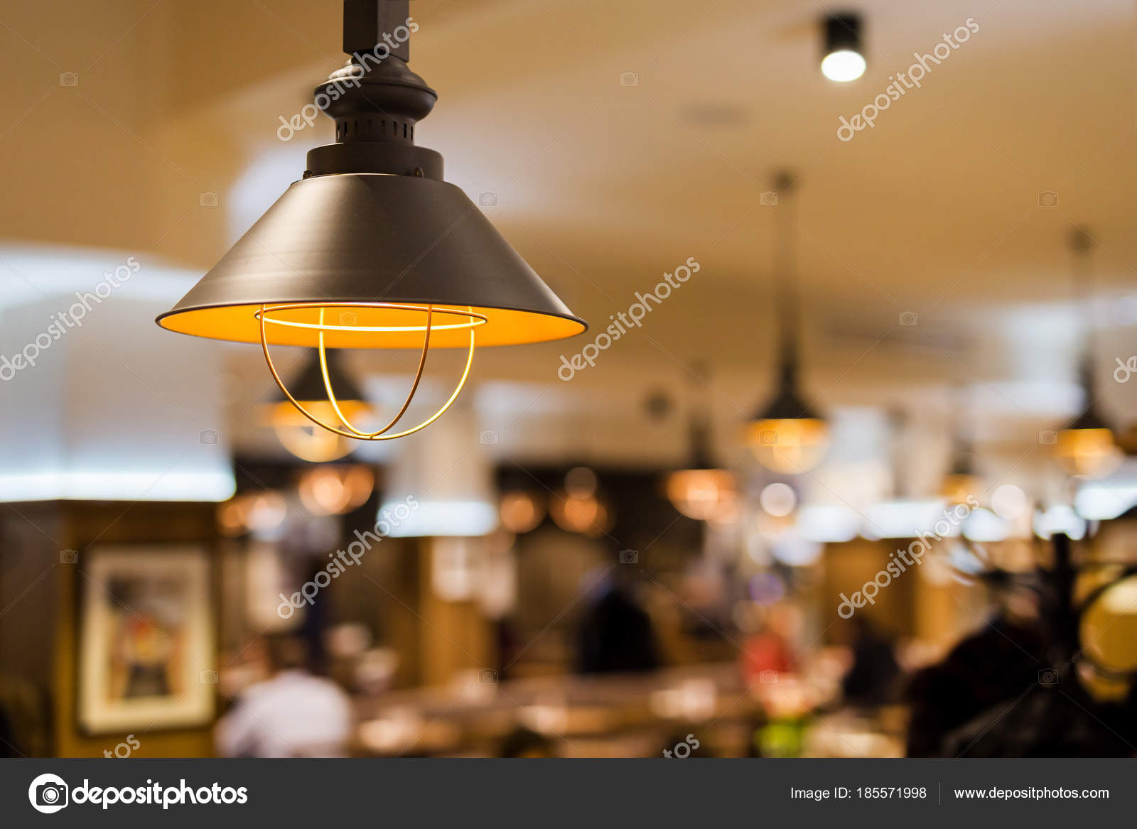 Blurred Abstract Restaurant Background Warm Evening Colors