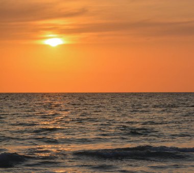 Indian Rocks Beach Meksika Körfezi, Florida ABD üzerinde günbatımında