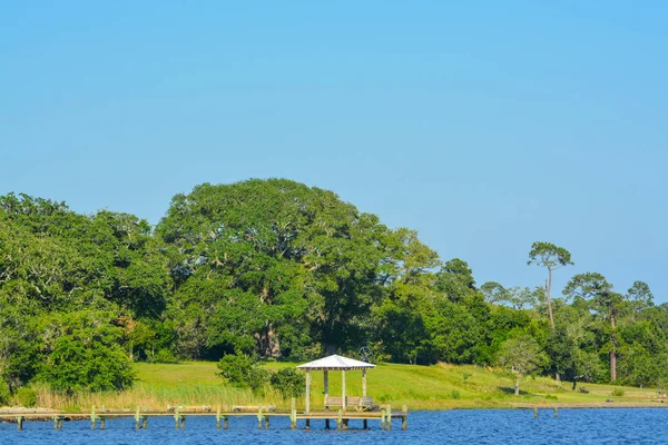 Mississippi Körfezi Kıyısında Bir Balıkçı Iskelesi Ocean Springs Jackson County — Stok fotoğraf