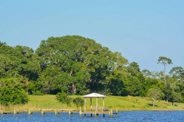 Rybářské Molo Pobřeží Zálivu Mississippi Městě Ocean Springs Jackson County — Stock fotografie