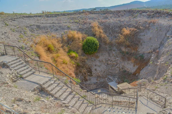 Sistema Agua Enorme Alimentado Por Manantiales Parque Nacional Tel Megiddo — Foto de Stock