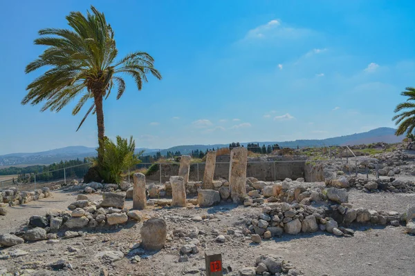 Resti Archeologici Nel Parco Nazionale Tel Megiddo Patrimonio Dell Umanità — Foto Stock