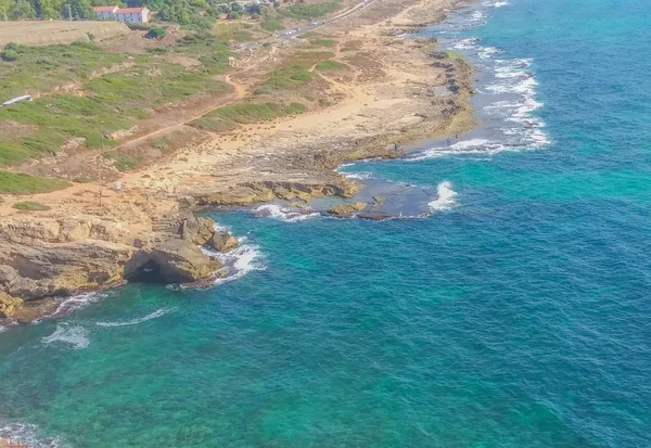 Wybrzeże Morza Śródziemnego Rosz Hanikra Zachodniej Galilei Północnej Dzielnicy Izraela — Zdjęcie stockowe