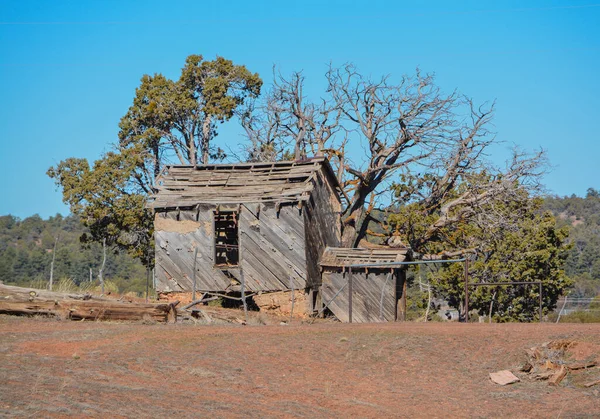 Estrutura Cabine Antiga Rústica Perto Show Low Navajo County Arizona — Fotografia de Stock