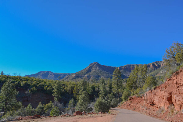 The Mogollon Rim mountain range in Tonto National Forest. Near Payson, Gila County, Arizona USA