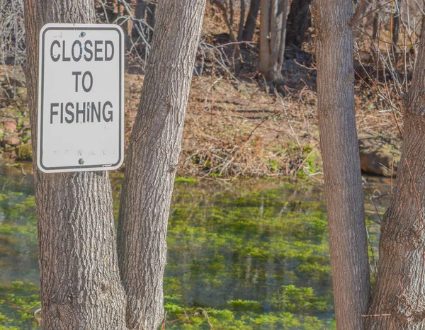 Sign Closed Fishing Arizona Game Fish Department Tonto Creek Hatchery — Stock Photo, Image