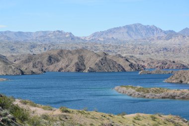 Beautiful view of Lake Mohave on the Arizona Nevada border, in the Lake Mead National Recreation Area. Mohave County, Arizona USA clipart