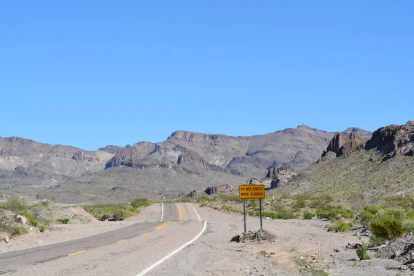 Não Entre Quando Inundado Entrar Route Mohave County Arizona Eua — Fotografia de Stock