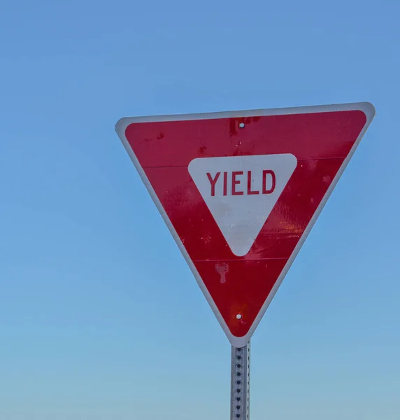 Yield Sign Road Sign Warning Yield Traffic Arizona Usa — Stock Photo, Image