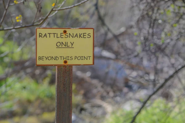 Csak Csörgőkígyók Túl Ezen Ponton Felirat Boyce Thompson Arborétum State — Stock Fotó