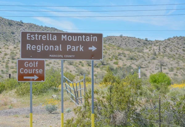 Estrella Mountain Regional Park Golf Course Sinais Goodyear Maricopa County — Fotografia de Stock