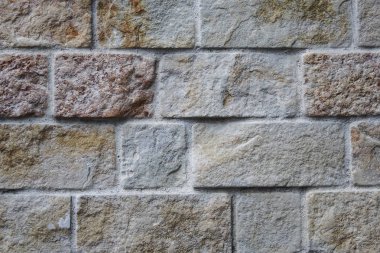 Dökülen alçı ve desenli eski, eski, kirli tuğla duvarın arka planı