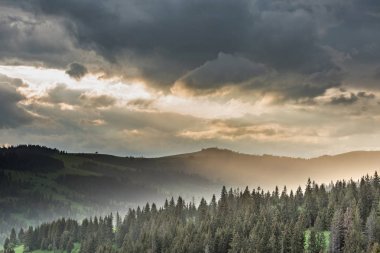 Fırtına bulutları dağ ve orman