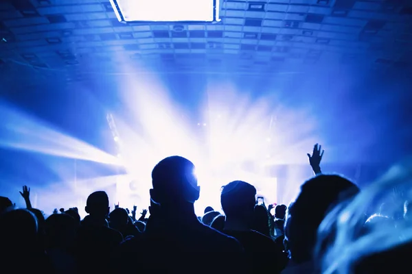 Silhouette della folla ad un concerto rock . — Foto Stock