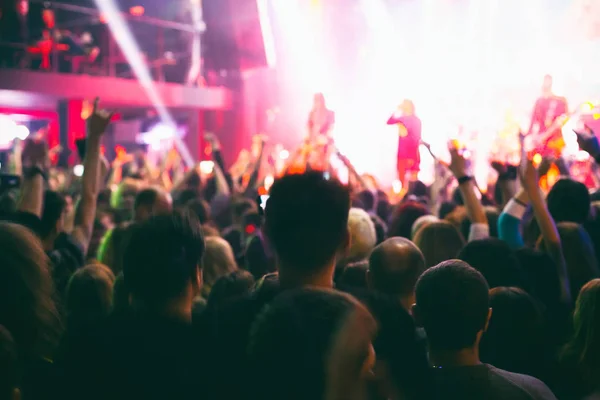 Multitud de espectadores divirtiéndose en un concierto . —  Fotos de Stock