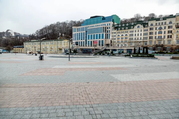 Kyiv Ukrayna Mart 2020 Kiev Posta Meydanı Şehirde Insanların Olmadığı — Stok fotoğraf