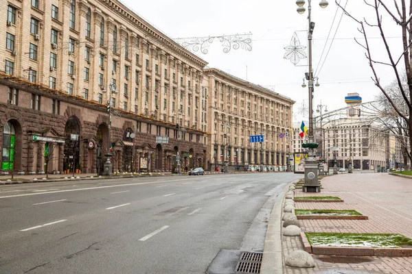 Kyiv Ukrayna Mart 2020 Khreschatyk Caddesi Kyiv Ana Caddesi Şehir — Stok fotoğraf
