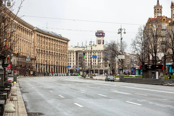 Kiev Ucrania Marzo 2020 Calle Khreschatyk Calle Principal Kiev Centro — Foto de Stock