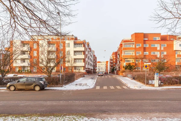 Wohnviertel in Helsinki, Finnland — Stockfoto