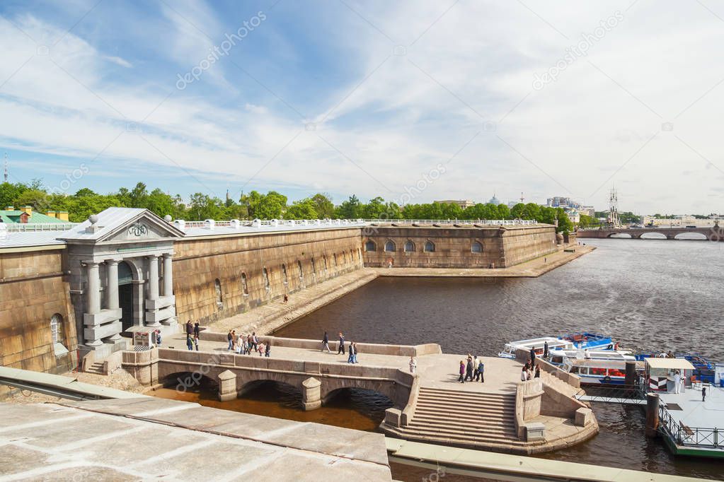 Nevskaya pier and the Commandant's Gate in the Peter and Paul Fo