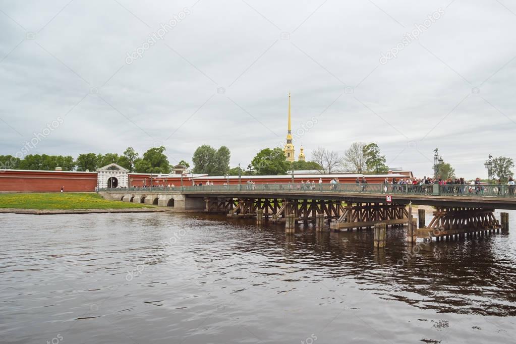 Ioannovsky Bridge and Ravelin in the Peter and Paul Fortress of 
