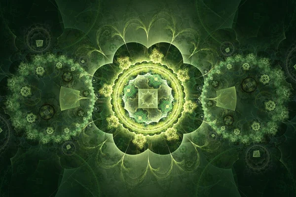 Mandala em um fundo verde — Fotografia de Stock