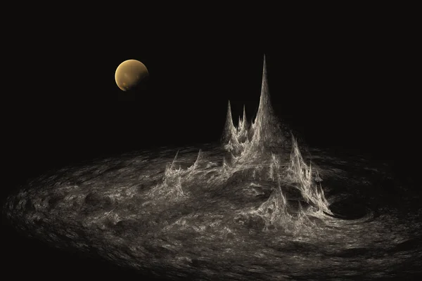 Der Mond über den Berggipfeln — Stockfoto