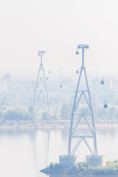 El teleférico a través del río Volga —  Fotos de Stock