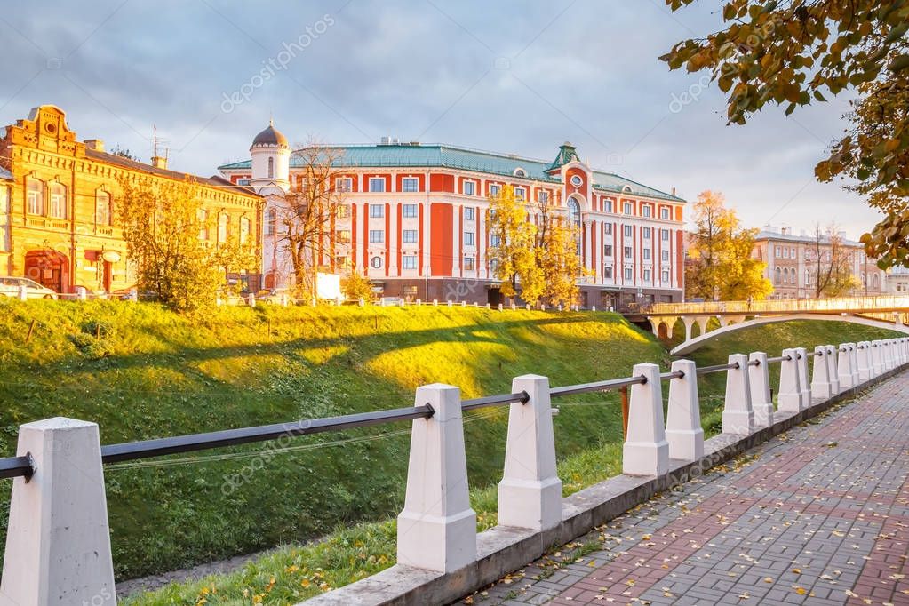 Kremlin Boulevard, hotel in Nizhny Novgorod at autumn, Russia