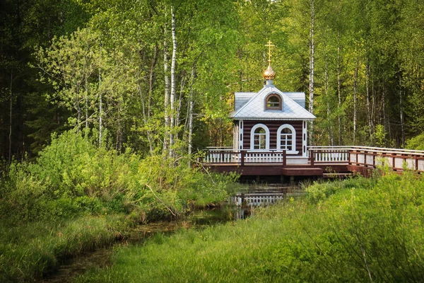 Capela sobre a nascente do rio Volga, Rússia — Fotografia de Stock