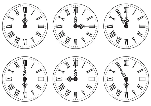 Klok Met Romeinse Cijfers — Stockvector